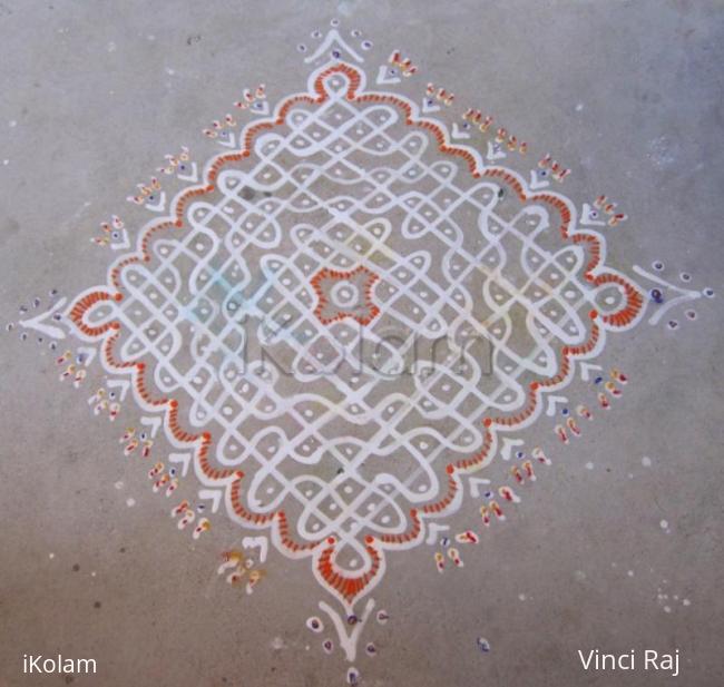 Rangoli: 15x1 Dot Kolam