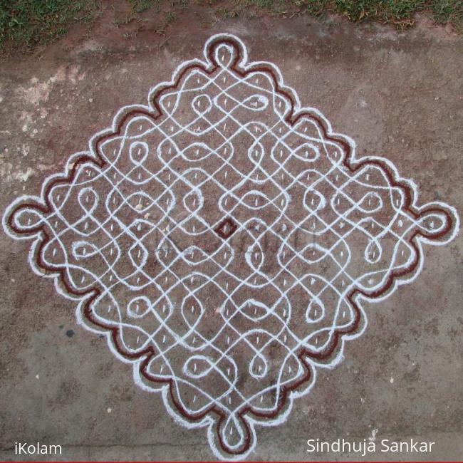 Rangoli: 15x1 Chikku Kolam