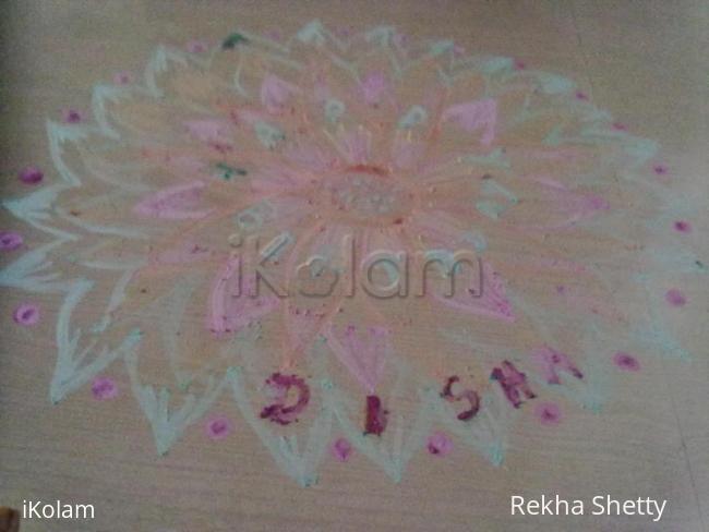 Rangoli: Rangoli done for wishing my darling daughter's birthday (happy birthday to u dear)