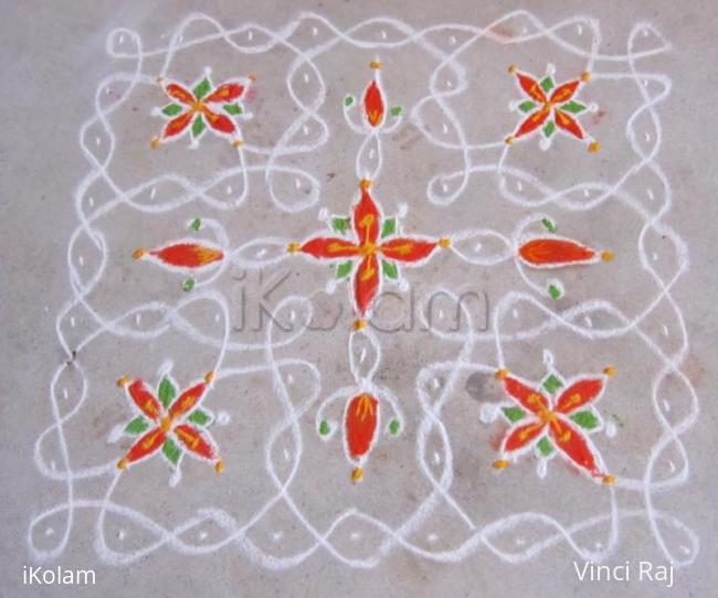 Rangoli: 9x9 Dot kolam -2