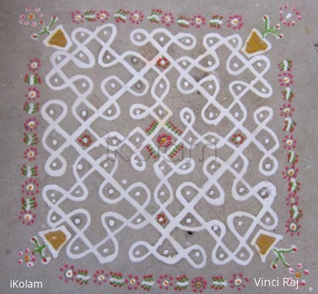 Rangoli: 9x9 Dot Kolam -5