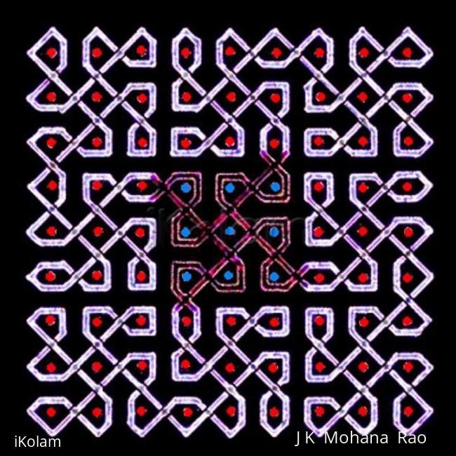 Rangoli: Nine patterns in a 9x9 rangOli 