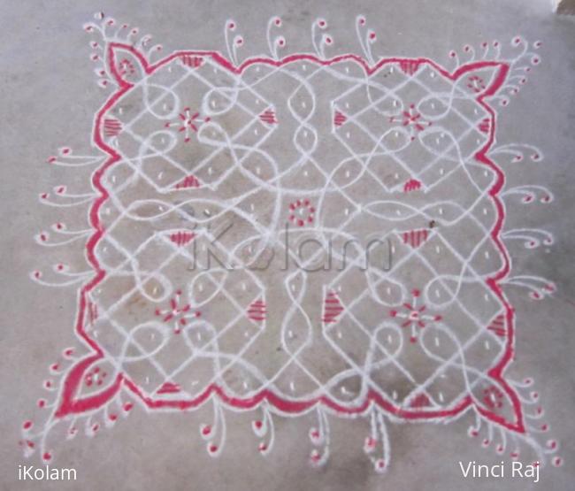 Rangoli: 9x9 Dot kolam -4