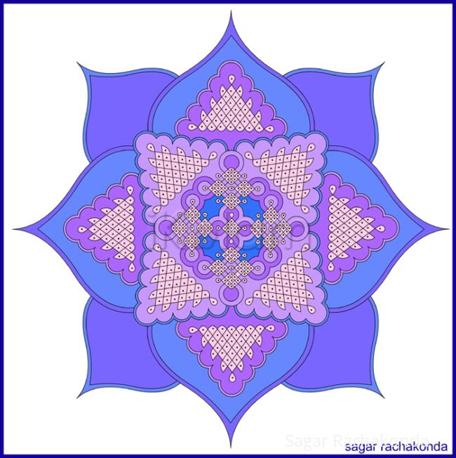 Rangoli: Blue Lotus!