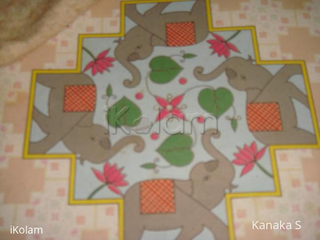 Rangoli: elephant kolam