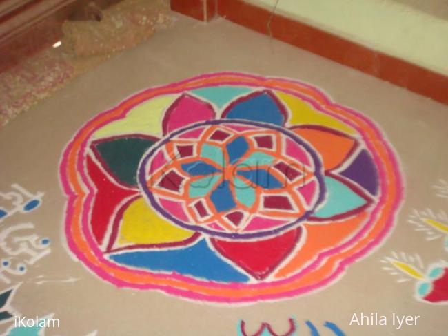 Rangoli: rangoli drawn on pooja function