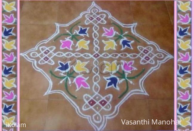 Rangoli: 15x1 dotted kolam