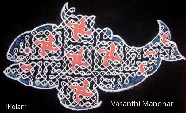 Rangoli: FISH CHIKKU KOLAM