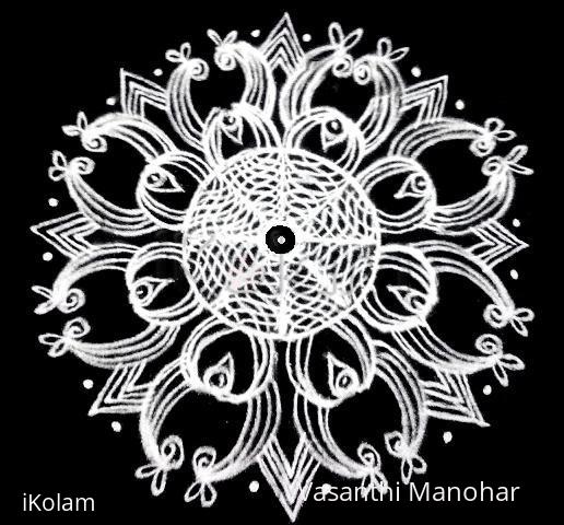 Rangoli: BLACK & WHITE FREE HAND RANGOLI