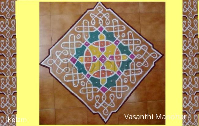 Rangoli: 15 x 1 dotted kolam