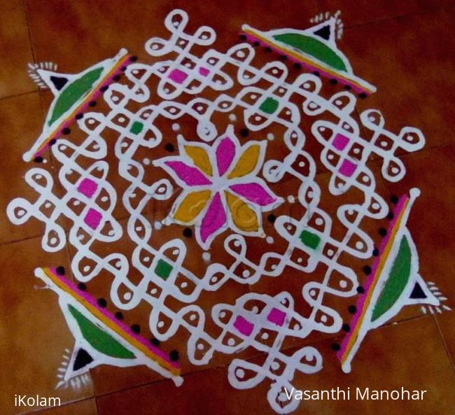 Rangoli: 15 x1 dotted rangoli