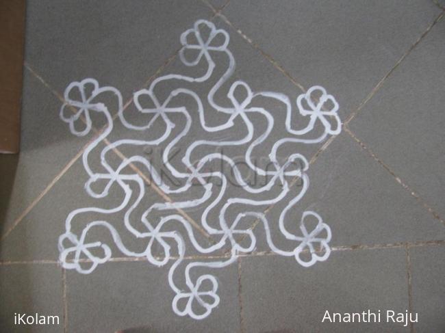 Rangoli: Star design dot kolam