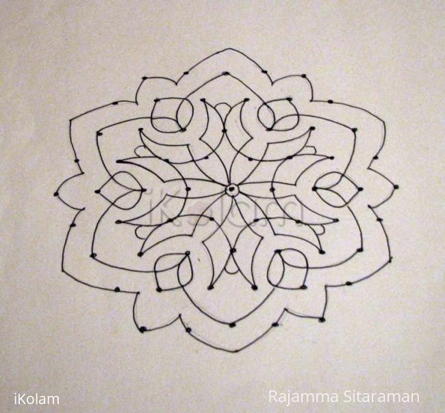 Rangoli: Morning raaga kolam with dot count