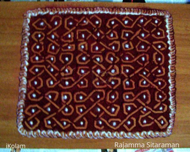 Rangoli: Mohanaji's 9x9 pc kolam with kolapodi 