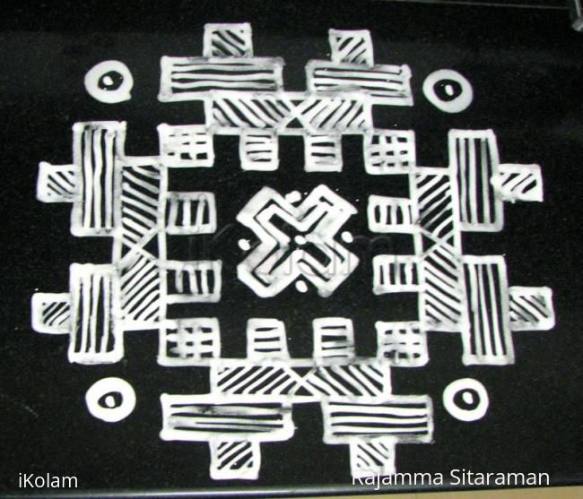 Rangoli:  Black and white Padikolam 