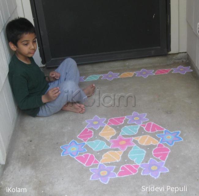 Rangoli: Dotted rangoli  15 x 8