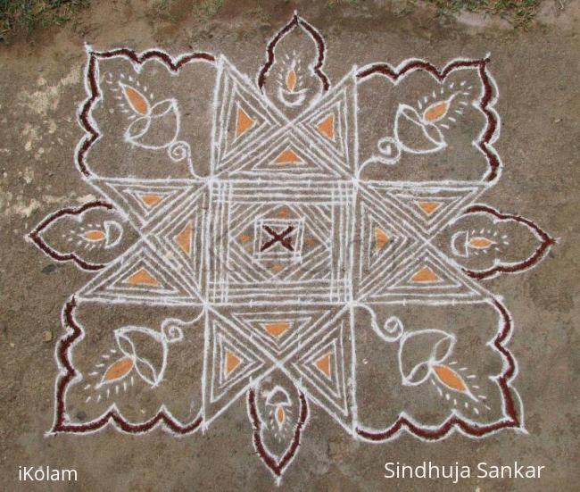 Rangoli: 10x10 Padikolam on floor