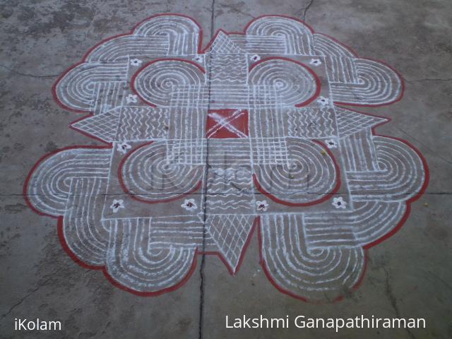 Rangoli: Padi kolam for Aadi sevvaai