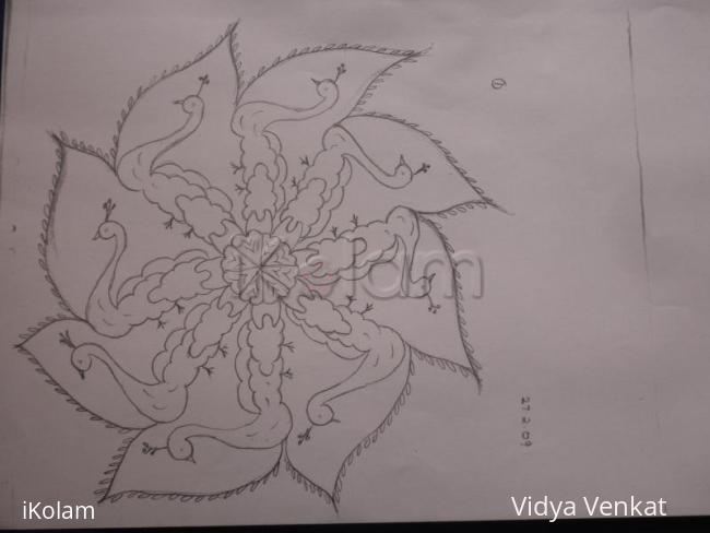 Rangoli: pencil sketch rangoli