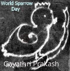 Rangoli: World Sparrow Day Kolam - Dotted