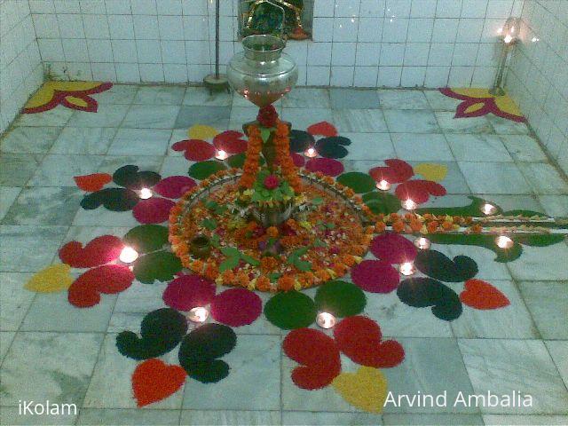 Rangoli: Shiv Shringar with colored rice_2