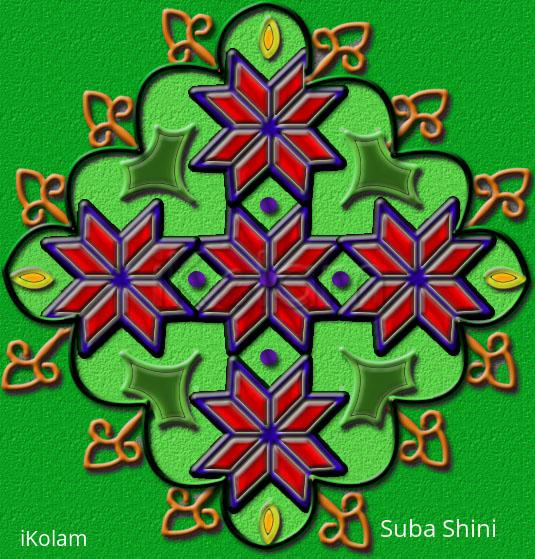 Rangoli: 15-1 dots rangoli