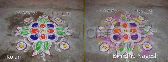 Rangoli: Holi Rangoli - Before and after