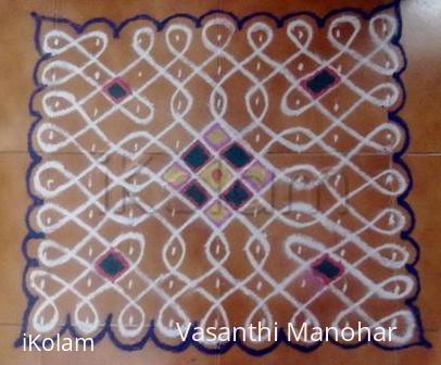 Rangoli: 9 x 9 dotted kolam