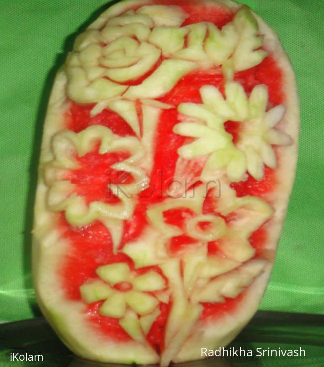 Rangoli: water melon carving 3