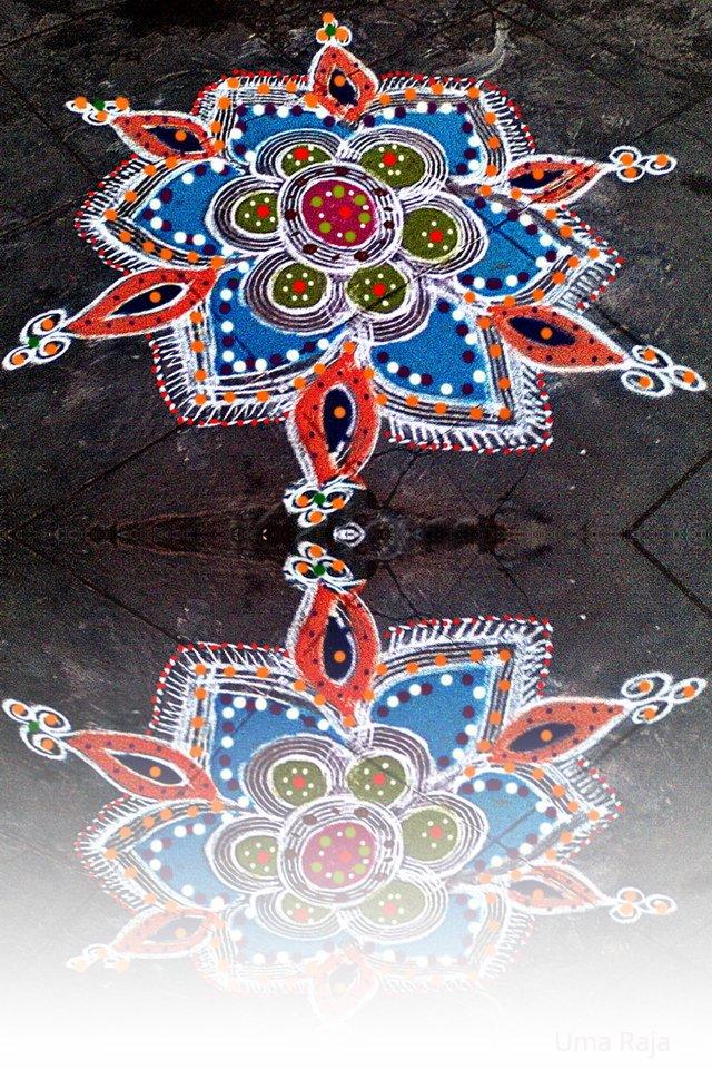 Rangoli: reflection rangoli