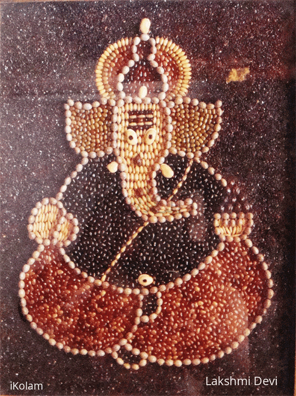 Rangoli: Navadhanya Ganesha