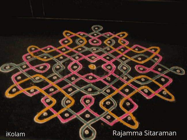 Rangoli: Judy's potoshop/coming alive in my Handshop - Kolam of the week!