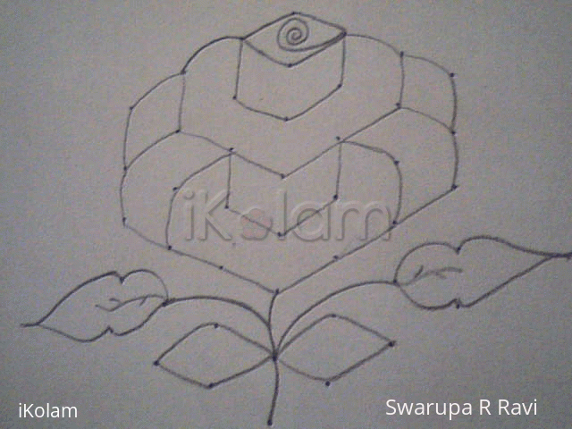 Rangoli: Rose flower