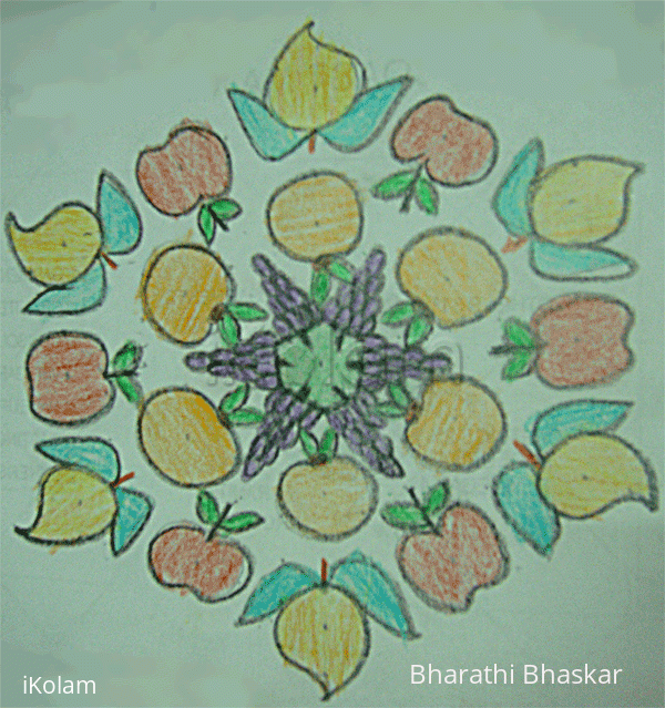 Rangoli: Free hand Fruits Rangoli