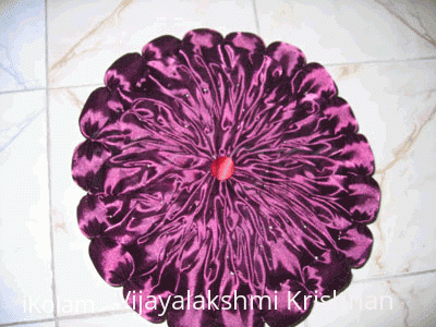 Rangoli: Hand made silk cushion