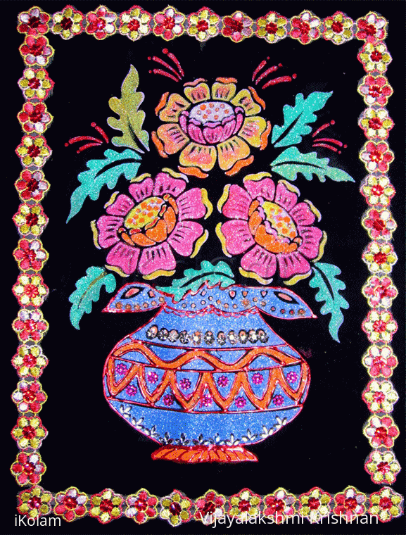 Rangoli: Velvet embossing painting