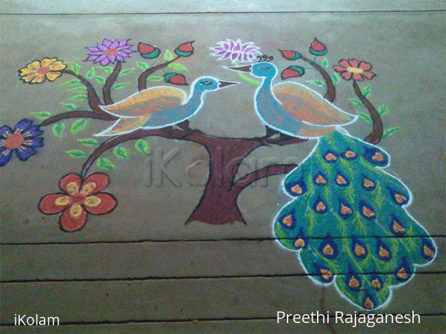 Rangoli: Peacock rangoli