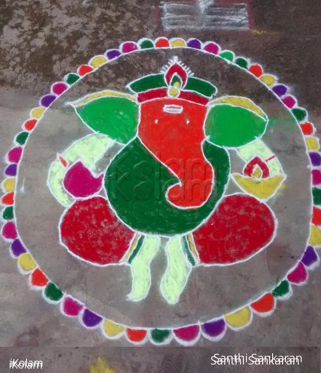 Rangoli: colorful ganesha rangoli