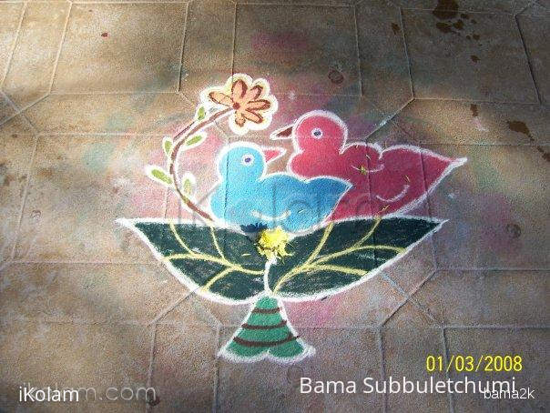 Rangoli: Pair of birds!