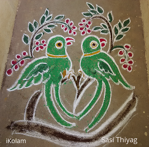 Rangoli: Parrots rangoli