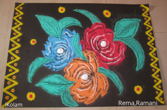 Rangoli: Three Roses