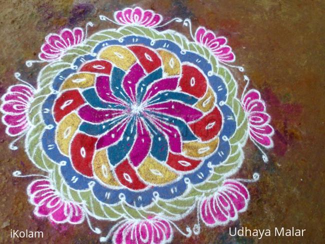 Rangoli: Free hand flower design