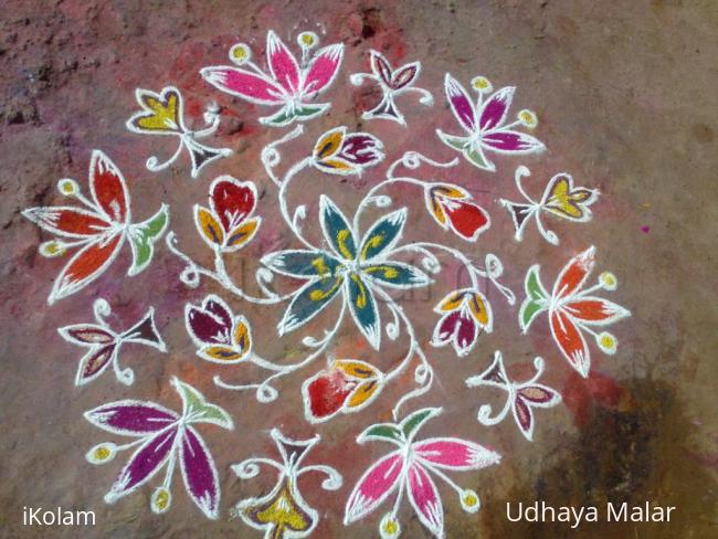 Rangoli: Dotted flower design