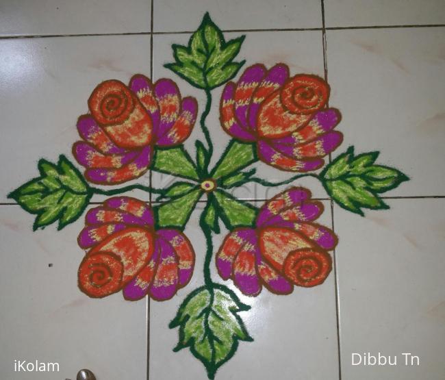 Rangoli: dotted floral kolam