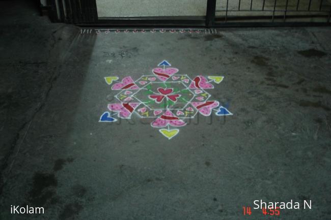 Rangoli: Dotted valentine's day kolam