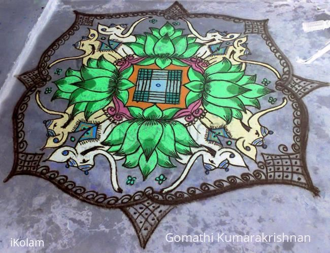 Rangoli: Lotus Rangoli (with filter effects)