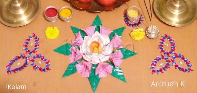 Rangoli: Origami flowers & Kundan Rangoli