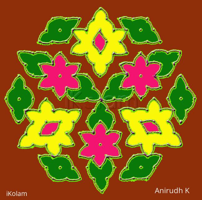 Rangoli: Simple Star flowers