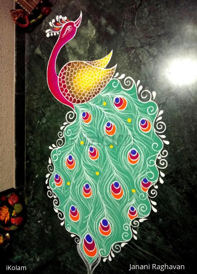 Rangoli: Home Kolams- Peacock