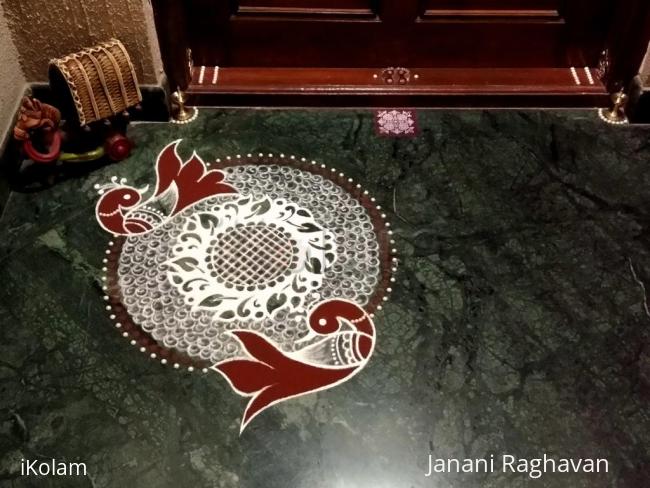 Rangoli: Home Kolams- Peacock